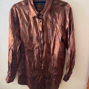 Karen Scott Brown Button Down Shirt